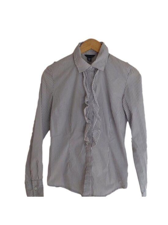 Tommy Hilfiger Tops - 2/40$TOMMY Hilfiger cute dress blouse flutter detail button up blue white formal